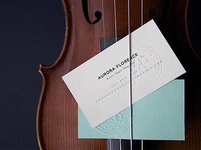 Aurora Florence Feature aurora florence branding business cards embossed monogram music musician typography violin