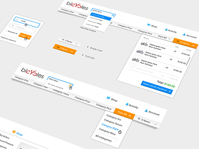 E-Commerce Site Visual Style Guide cart clean design design login minimal design style guide ui ui design user interface visual design web web design