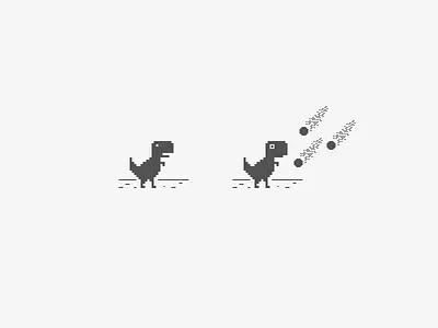 Chrome lonely T-rex black browser chrome dinosaur error grey pixels t rex