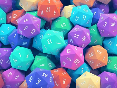 D20 20 c4d color d20 dice dragons dungeons geek nerd photoshop