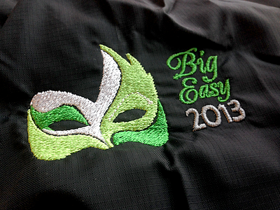 Big Easy event logo embroidery icon illustration logo mark mask masquerade new orleans sans script serif