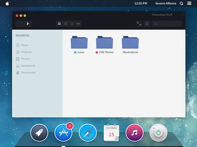 Next OS X clean concept dark finder flat ios 7 layout mac minimal os simple template