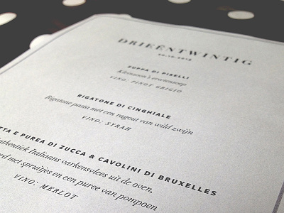 Birthday Menu - Type classic didot food freight italian menu print rotterdam sans serif serif type typography