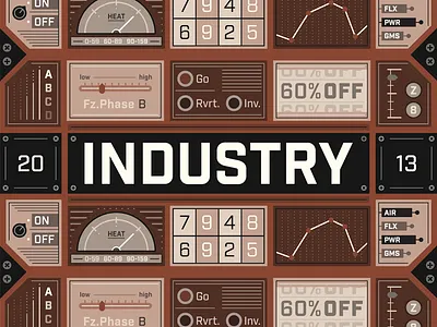 Industry Specimen font illustration machine specimen
