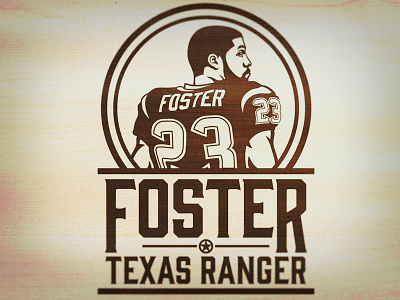 Foster Texas Ranger fantasy football illustration logo sports