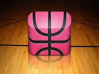 Dribbble App Icon 3d app basketball court dribbble icon icon design ios ipad iphone mac os x sports