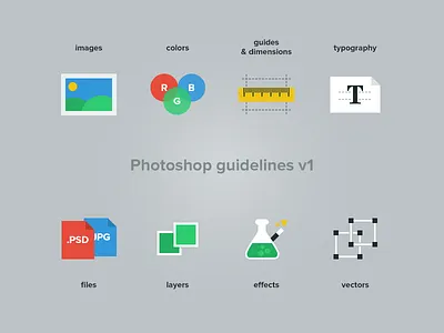 Iconset for Photoshop guidelines colors effects files flat guides icons iconset images layers photoshop typography vectors