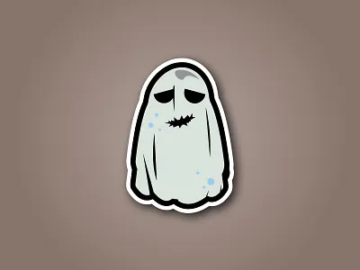 Halloween Scary Bed Sheet Sticker burtonarts fun ghost halloween scary spirit sticker
