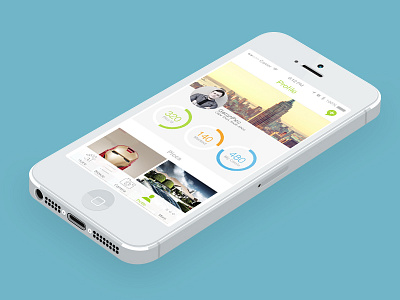 Profile circles dashboard gamification iphone photos profile stats