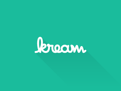 Kream design green handmade kream lettering light logo pixelg script studio type web