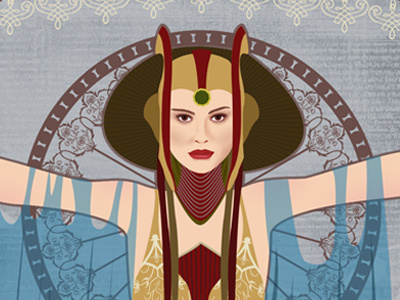 Queen Amidala alphonse mucha art nouveau padme photoshop queen amidala star wars vector