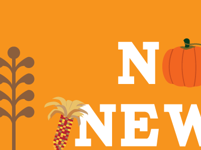 November News autumn brown corn fall header illustrations orange pumpkin type