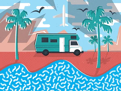 LA Real Estate beach california illustration la lax pattern real estate rv sea socal summer texture