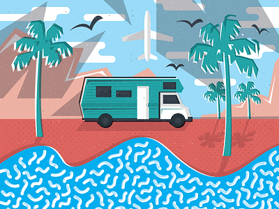LA Real Estate beach california illustration la lax pattern real estate rv sea socal summer texture