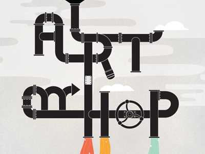 Art Hop Program Cover art hop cover illustration industrial pipes program