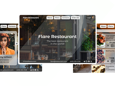 Flare Restaurant Site. graphic design ui