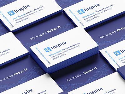 Inspire Communications Business Card brand identity branding business cards collateral graphic design logo minimal tech tech brand technology brand visual identity