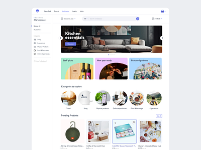 Marketplace exploration browse products clean filters marketplace products shop shopify simple ui design wishlist