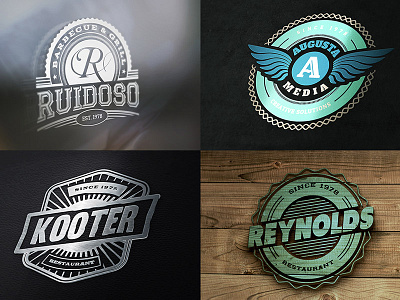 13 Retro Signs or Badges v.3 badges banners elements fonts insignias logos retro signs templates typography vector vintage