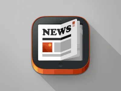 News icon 7 app apple article flat icon ios ipad iphone news red title