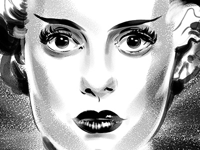 Bride Of Frankenstein art artwork bride of frankenstein chris king fashion illustration portrait style wingsart