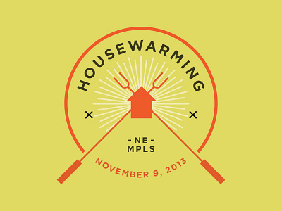 Housewarming Badge badge fire home house housewarming ray style warming