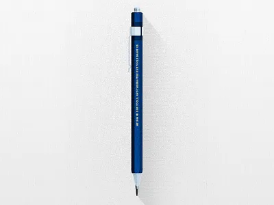 Pencil blue build grain illustration lead holder long shadow pencil tools