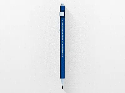 Pencil + fixed text blue build grain illustration lead holder long shadow pencil tools