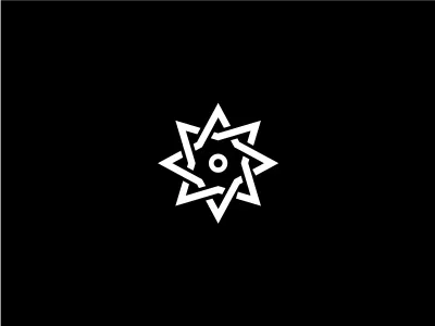 Shuriken black bowo456 logo ninja shuriken white