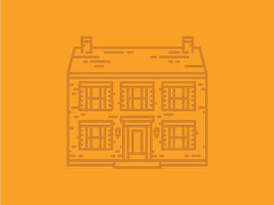 Terra Rubra brick house illustration line drawing orange plantation terra rubra windows wip