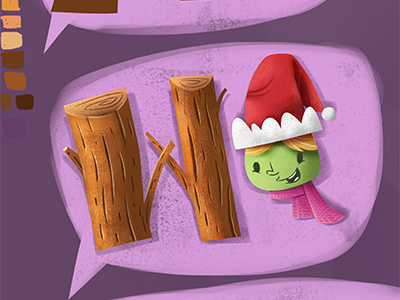 christmas card christmas elf log winter xmas