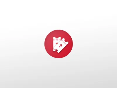 Free outbound ticket icon airline clean color flight icon red ticket