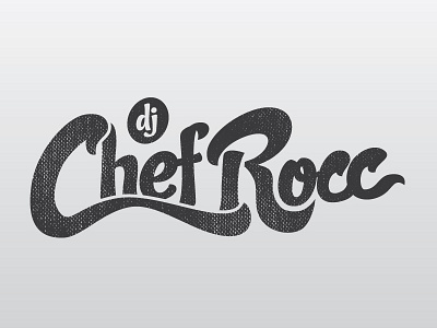 DJ Chef Rocc Logo chef rocc distressed lettering logo typography