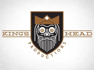 Kings Head Productions, again beard copper dead diamond eyes head king logo shield skull vector