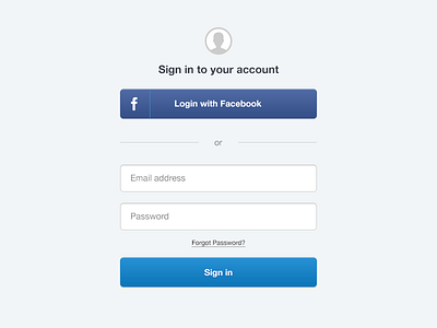 Account Login account buttons email facebook login password profile ui