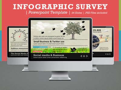 Infographic Survey Powerpoint Template infographic elements infographic powerpoint infographic presentation infographic template powerpoint powerpoint presentation powerpoint template ppt pptx social media survey