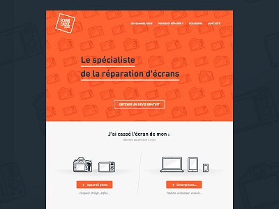 www.ecrancasse.com clean flat illustration minimal simple type ui vector web webdesign website