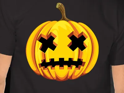 Vector Pumpkin design halloween illustrator tutoral pumpkin head t shirt vector