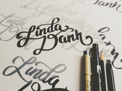 personal logo sketch branding brushpen handlettering lettering logo personal logo process sketch typography wip