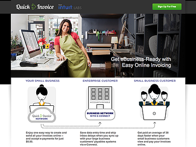 Quick Invoice - Landing Page Experiment landing page prototype web design