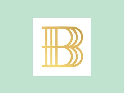 bBb Mark b bbb foil gold invitation mint monogram stamp wedding