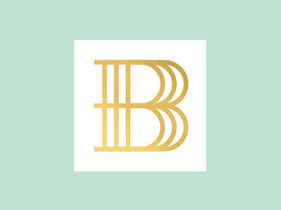 bBb Mark b bbb foil gold invitation mint monogram stamp wedding