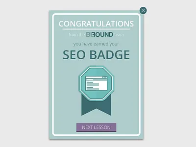 Stage Completion Pop Up award badge completion course learning pop up