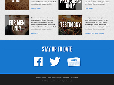 Christ Life Ministries - Footer flat design responsive design web design