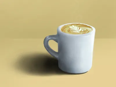Rendered latte, please. 3d coffee illustration latte