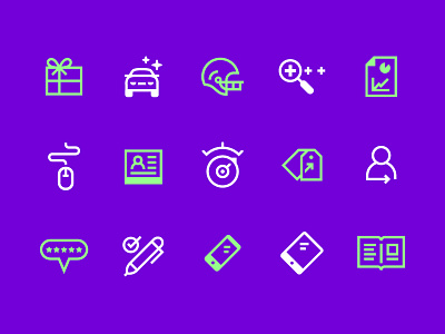 cars.com icon set analytics car design dial helmet icons illustration iphone mobile profile purple review