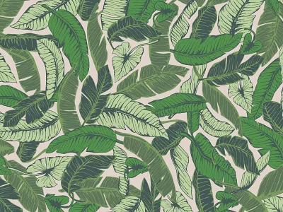 Tropical Pattern v2 banana leaf botanical leaf leaves tropical