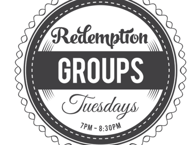 Groups badge church redemption slim tony theology youth group