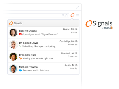Browser extension graphic chrome hubspot marketing signals