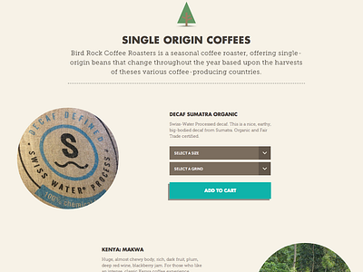 Coffee Roasters Project - Add to Cart button cart coffee design dropdown heading select ui ui design web design website